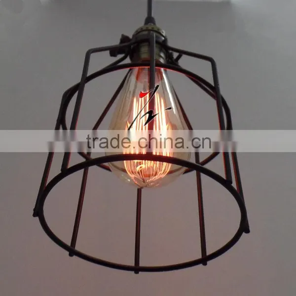 Antique Metal E27 Lamp Shade Iron Bird Cage Pendant Light photo-2
