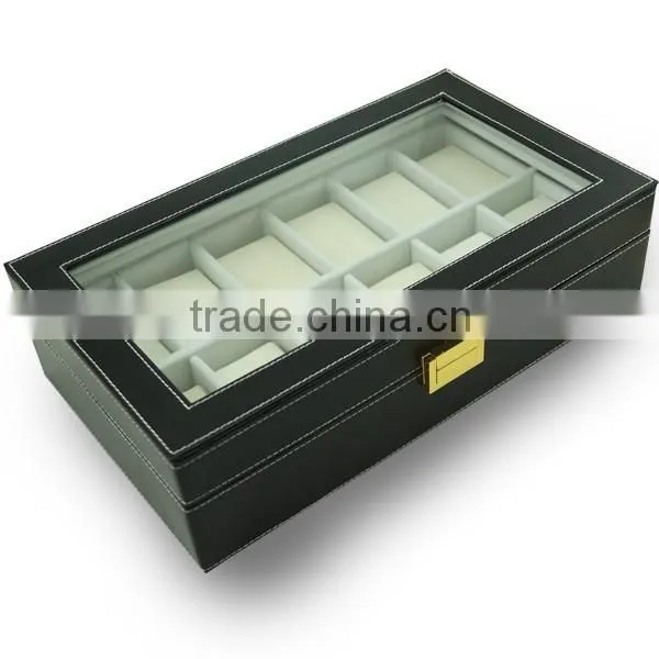 Gift Box for Watch With Buckle Lock, Fancy PU Leather Watch Box