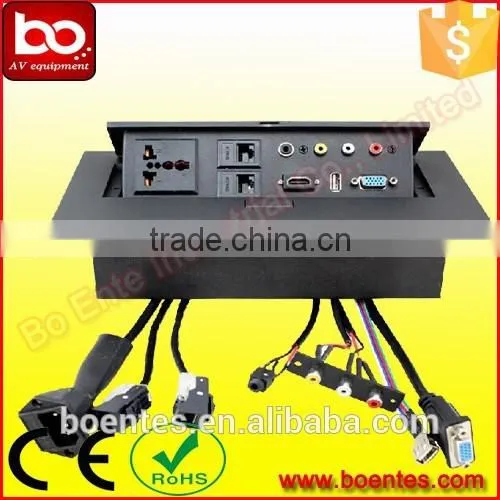 Conference Multimedia Box for Desktop Pop Up Socket With HDMI Wires Cables photo-4