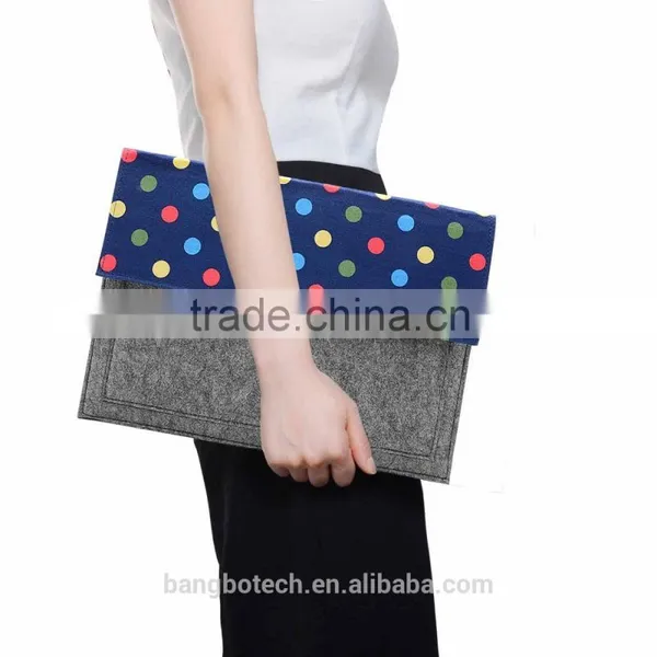 Wool Felt + Canvas Sleeve Carrying Bag for Mabook Laptop Notebook Cover Sleeve photo-6