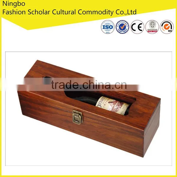 Single Bottle Carrier Wooden Gift Box photo-6