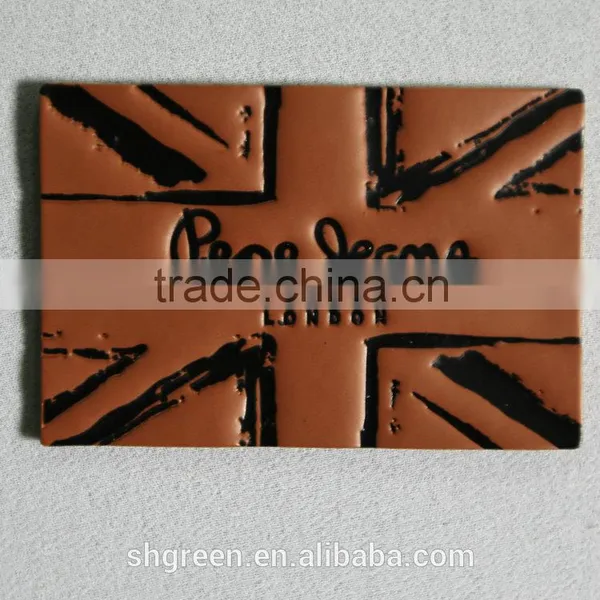 Embossed Bear Logo Leather Label for Suits photo-5