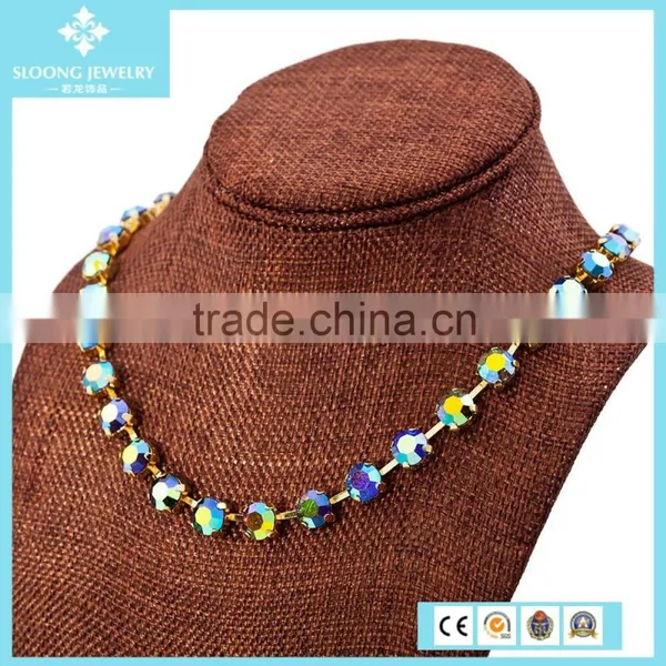 2015 Elegant Costume Diamond Necklace Jewelry Gold photo-6