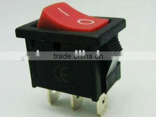 3 Ways Rectangle Red Lighted Rocker Switch