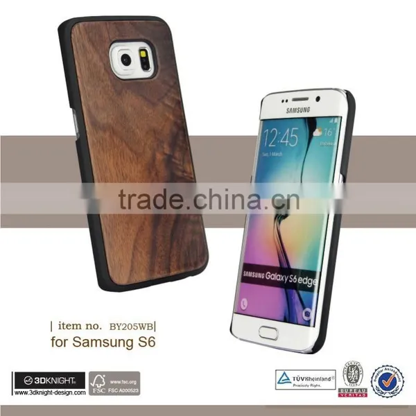 2016 New Arrival Original Wood Logs Case Blank Hard Back Wooden Cell Phone Case For Samsung S6 Case Bamboo Factory Price photo-3