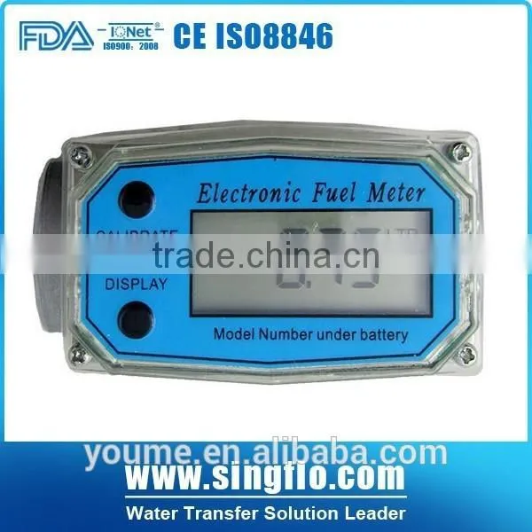 Singflo 10--200L/min Electric Mini Water Meter/ Fuel Meter/gas Flow Meter