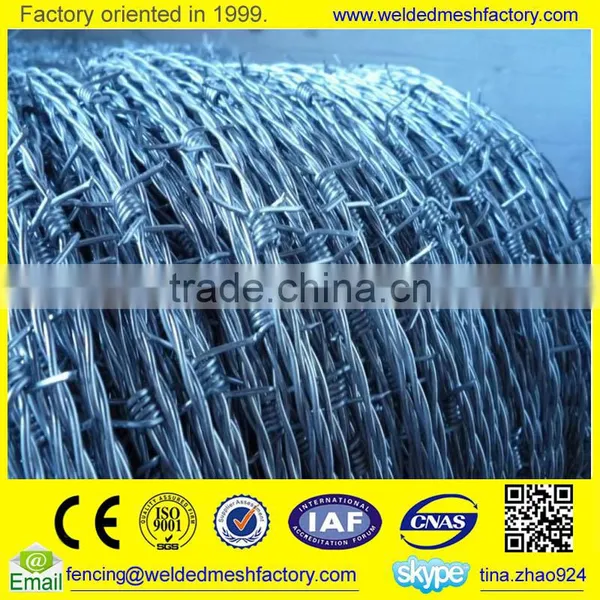 Cheap Galvanized /PVC Coated Double Twist Barbed Wire Roll