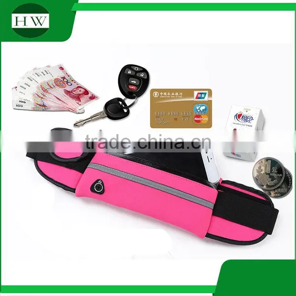 Wholesale Logo Printed Reflective Waterproof Led Cell Mobile Phone Gym Sports Running Belt Elastic Waist Bag With Water Bottle photo-4