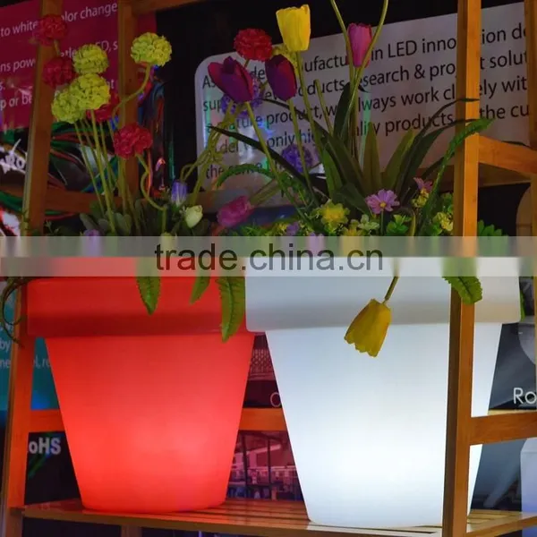 Glowing Light up LED Flower Pot Color Changeable RGB Colors LED Planters Pot Led Vase Decoration photo-2