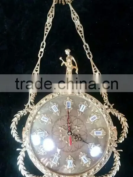 Excellent Silver Plated Copper Wall Clock, Decorative Wall Hanging Pendulum Clock photo-4