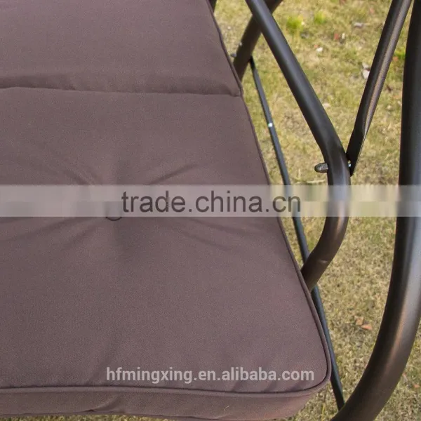Patio Swing Hammock Chair With Cushion (Brown 3 Seat Bed Swing) photo-4