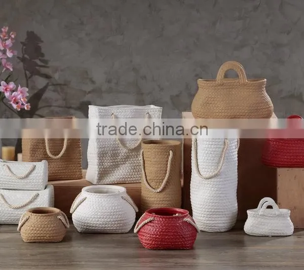 2016 Newest Funny Bag Shaped Stoneware Type for Garden Decoration Flower Pot/flower Plants photo-2