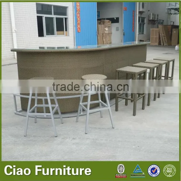 Club Artificial Rattan Bar Stool Round Bar Stool photo-3