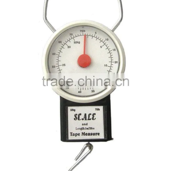 Portable Handheld Spring Fishing Scale With Tape Measure