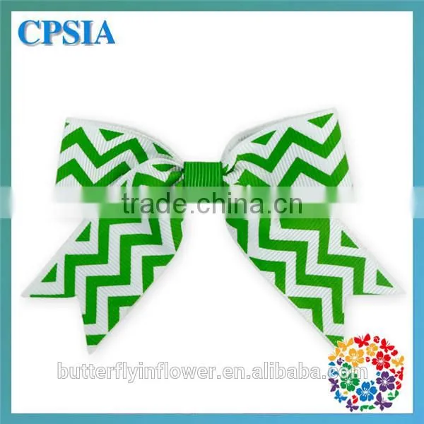 Cute Kids Hair Accessories Green Cheer Bow/hair Clips for Girls photo-4