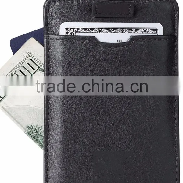 Italian Leather Ultra Thin Card Holder Slim Card Sleeve Wallet With RFID Protection photo-2