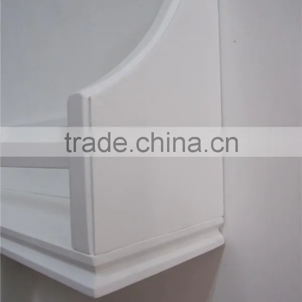 White Modern Bedroom Furniture Wooden Wall Shelf photo-5