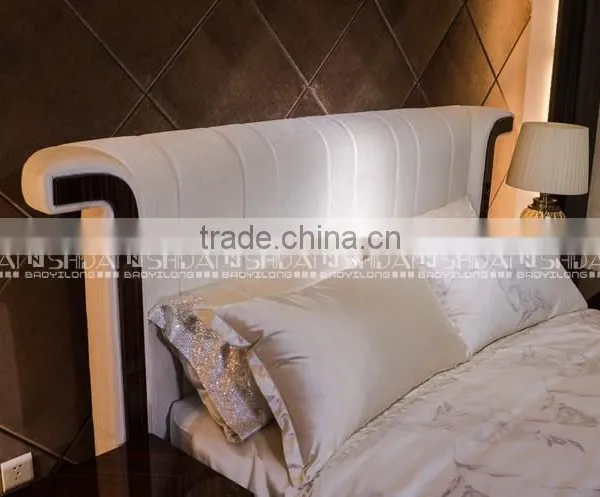 King Size Bed Headboard / French Wood Antique Bed / Upholstery Bed B9016 photo-6