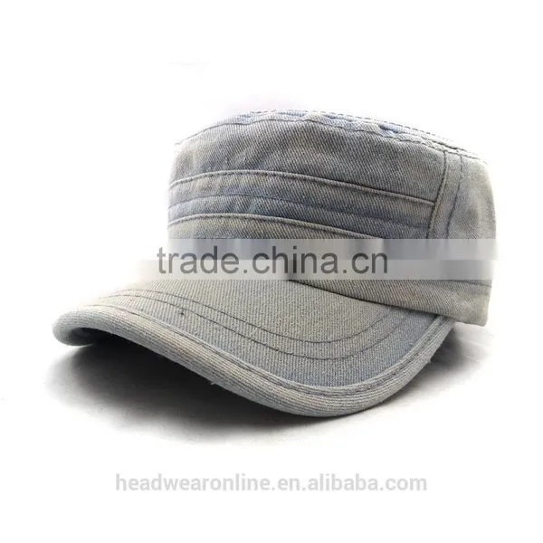 Customize Blank Washed Denim Military Caps Dongguan Factory photo-2