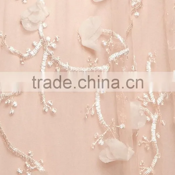 China Guangzhou Clothing OEM Sleeveless Taupe Cherry Blossom Chiffon Gown photo-4