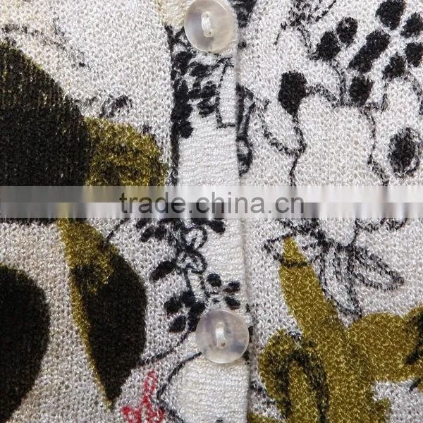 Old Women Cardigan Sweaters With Short Sleeves and Button Closure, Floral Printed Sweater photo-3