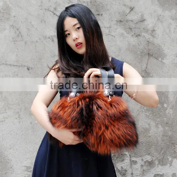 CX-H-17B 2017 New Hot Selling Genuine Fox Fur Lady Handbag photo-2
