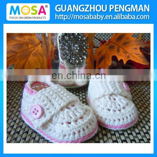 2014 Fashion Baby Girl Shoes Crochet White Pink Mary Jane For Newborn Girl To Toddler Baby Booties Handmade