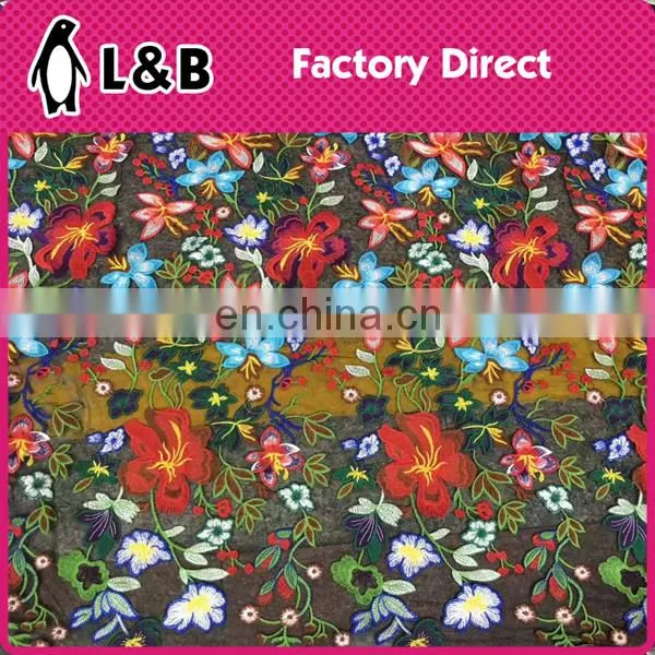 2017 Multicolor Textile Fabricembroidery Polyester Chemical Lace Fabric photo-3
