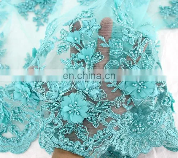 China Suppliers Handwork Embroidery Designs/handwork Beaded Lace Fabric/handwork 3d Embroidery Lace Fabric for Wedding Party photo-5