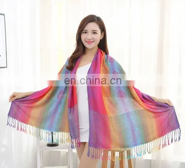 New Minority Style Summer Cotton Flax Paisley Jacquard Decoration Scarf for Girl photo-6