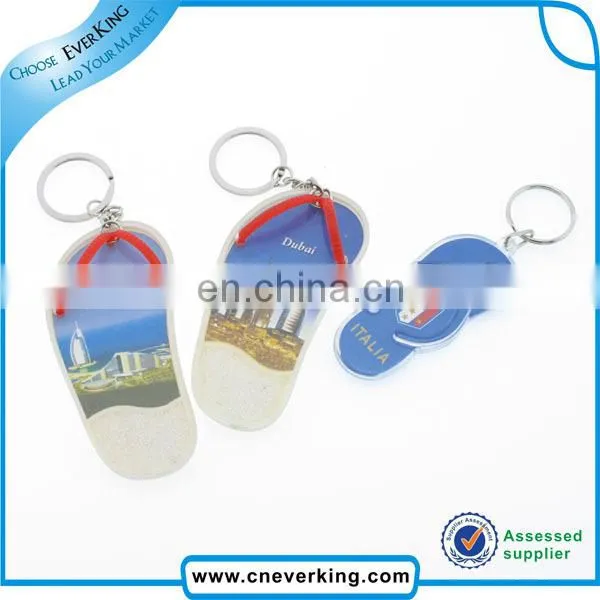 Fashion Slipper Shape Printed Rubber Keychain for Christmas Gift photo-2
