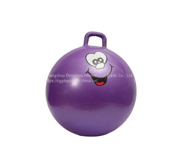 Toy Manufacturer Inflatable Colorful Fitness Jumping Ball With Handle