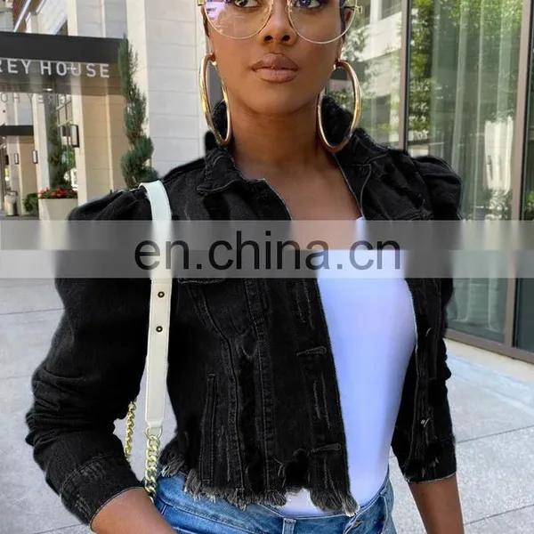 Women Short Denim Jackets Autumn Female Holes Coat Plus Size Casual Street Hollow-Out Jean Outerwears photo-2
