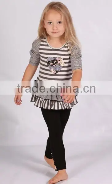 Custom Children Clothes High Quality Fashion Strip White and Black Kids Clothes Cotton