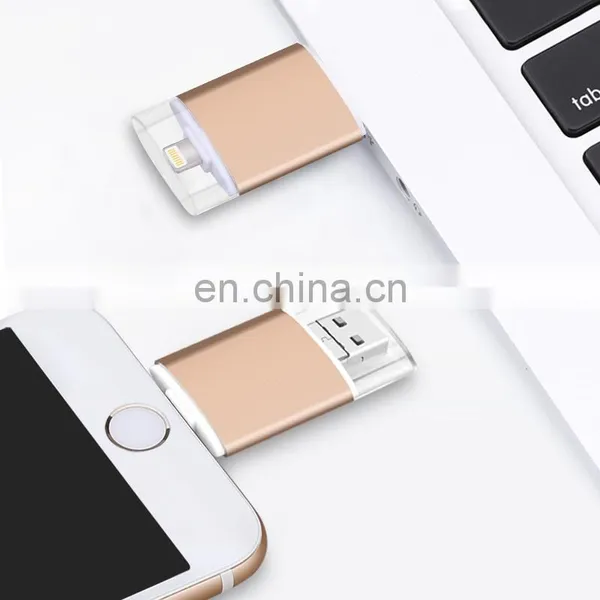 2019 Best Selling Product Push-and-pull Usb Flash Drive For Iphone for Android for Computer 3 in 1 USB Stick 64gb photo-2