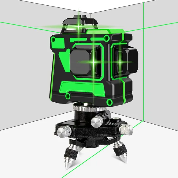 Green Beam Laser Level 12 Llines 3D Automatic Leveling 360 Degree Rotation Leveler