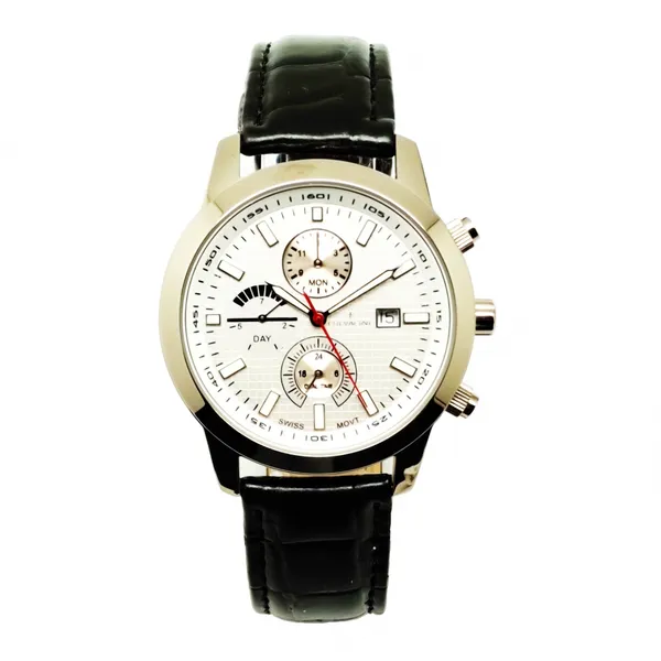 Titanium Case Fashion Man Chronograph Watches Genuine Leather Multi-Function Quartz Watch photo-3