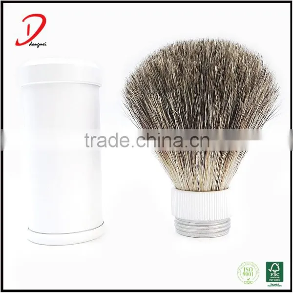 White Protable Travel Shaving Brush,removeable Pure Badger Hair Shaving Brush photo-4