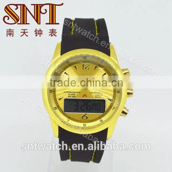 Analog Digital Watch With Silicone Band