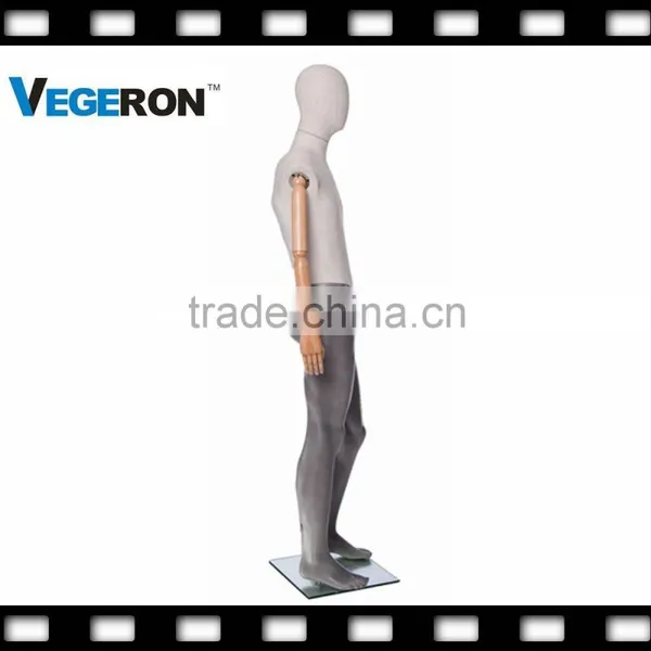 Window Display Full Body Fiberglass Abstract Mannequin With Wooden Flexible Arms photo-3