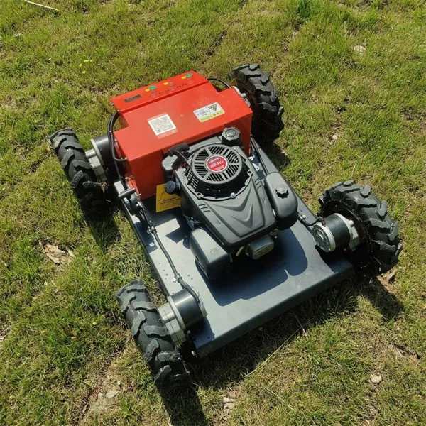 Gasoline Engine Sharp Mowing Blades Walking Speed 0~6Km/h Remote Control Lawn Wheel Mower for Sale photo-2