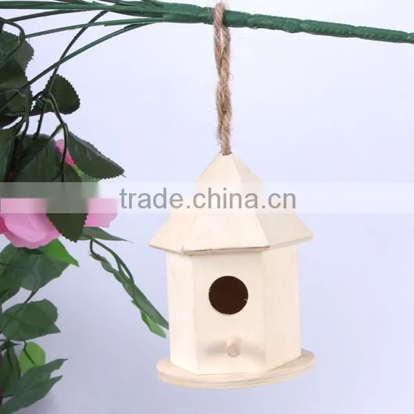 Small New Unfinished Wooden Bird House Wholesale photo-3