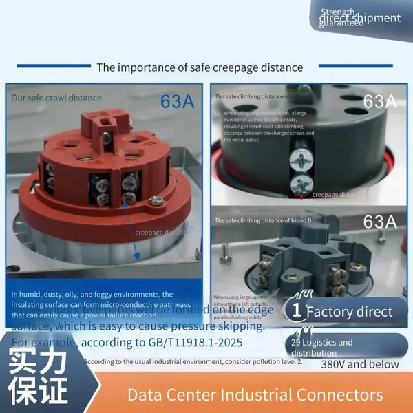 Zhongzhao Concealed Industrial Socket for Docks, Nylon, for Data Centers, Industrial Plug, Three - Proof (ip67), Tuv Certified