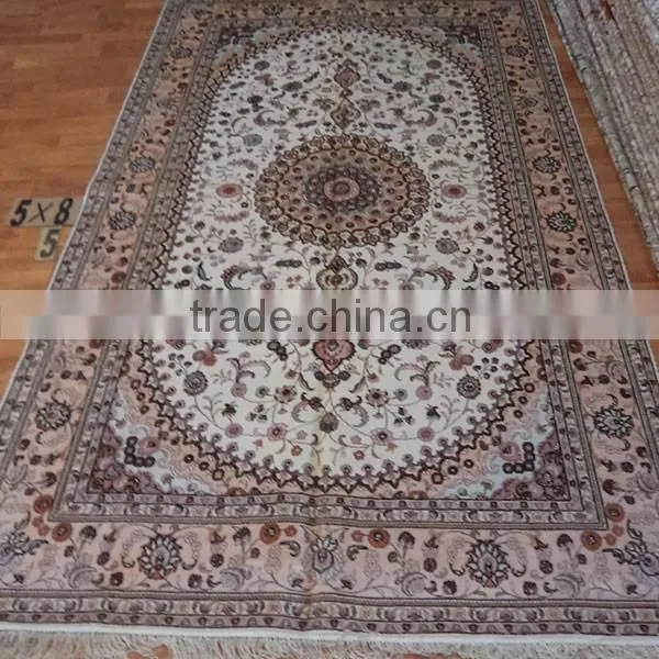 5'x8' Grey Background Persian Carpet Double Knots Handmade Cotton Carpet photo-6