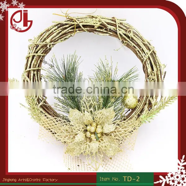 Glitter Christmas Garland Pine Flower Xmas Tree Decorations Party Ornaments Artificial Wholesale Suppliers
