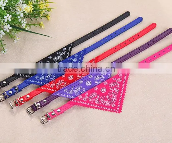 Small PU Pet Dog Collar Printed Triangle Towel Hot Style Pet Products Manufacturer Wholesale photo-5