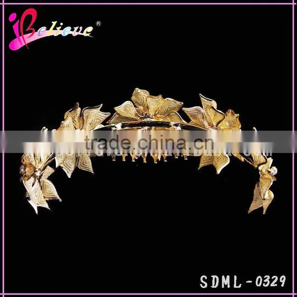 Indian Gold Hair Accessories Popular in Dubai Spike Hair Comb Flower Headband photo-3