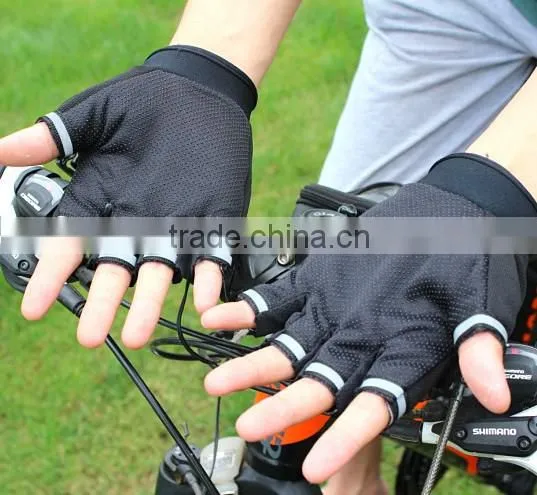 Men Motorcycle Cycling Gloves Half Finger Anti Slip 3D Hard Shell Protective Bicycle Bike Riding Racing Gloves photo-4