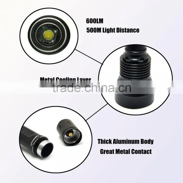 (120253) China Wholesale Waterproof Aluminum Alloy T6061 Rechargeable Torch Light photo-3
