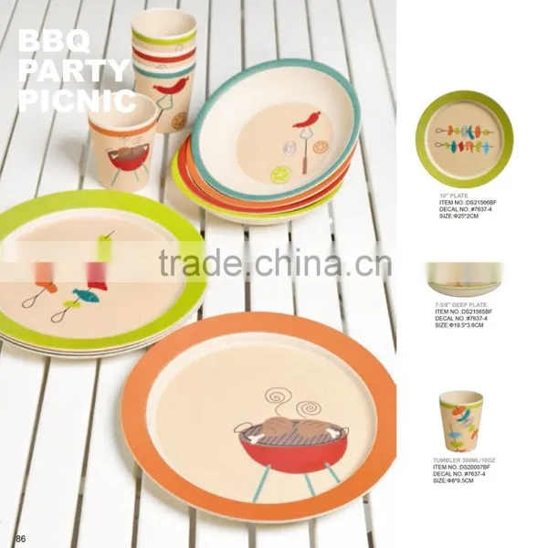 Fresh and Natural Appearance Bamboo Fiber Plates and Dishes,bamboo Dinner Set photo-3